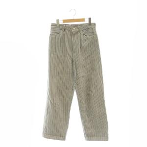 ストライプ デニムパンツ ジーンズ テーパード 26 青 オフホワイト /CX OS