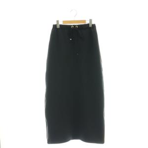 25SS サイドファスナースカート ロング 36 ブラック /DO OS SH