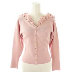 ×HANAE MORI 25SS ハートネックリブニットプルオーバー カットソー F ピンク /CX OS