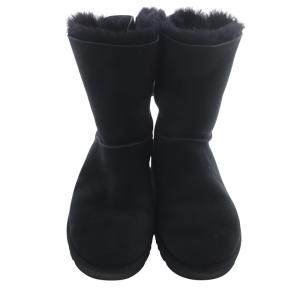 UGG australia BAILEY BOW 2 ムートンブーツ ミドル ロゴ 25cm 黒 ブラック 1002954 /SR24