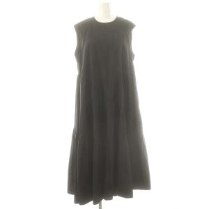 ランダムティアードドレス ワンピース ロング ノースリーブ ブラック /HK OSSH