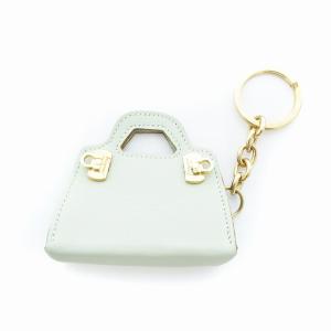 バッグ型キーホルダー チャーム 革 ガンチーニ ミントグリーン /UO