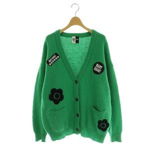 ×パブリュクス PUBLUX ニットカーディガン Vネック F グリーン ブラック /ES OS