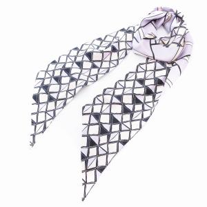 タグ付き スカーフ 総柄 シルク 紫 パープル /AE