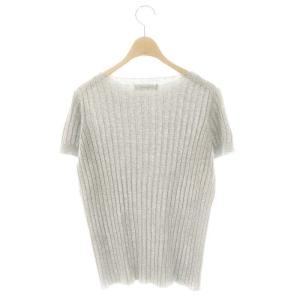 ebure 23SS シアーコットンアセテートニット カットソー 半袖 グレー /DO OS