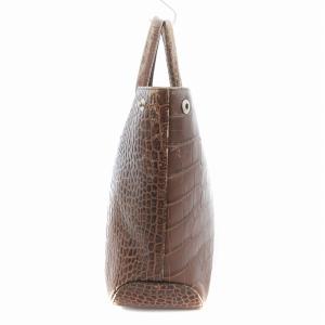 Longchamp ロゾ トートバッグ 型押し トグルボタン 茶 ブラウン /AE