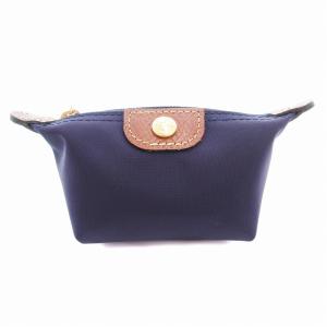 タグ付き ミニポーチ ナイロン 紺 ネイビー /AE