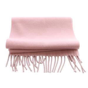 HERMES エヴリン パンチングH カシミヤマフラー フリンジ ピンク