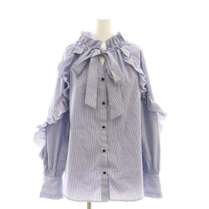 前後2WAYフリルボウブラウス プルオーバー 1 青 白 /CX OS