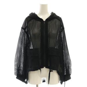24SS メッシュコンビフーディー パーカー 36 黒 /MI OS