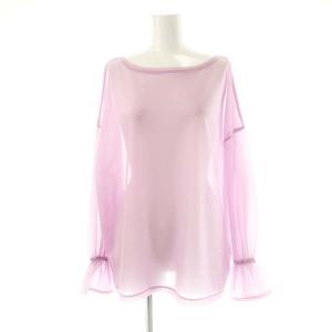 23AW オーガンジャージトップ ブラウス 長袖 36 ラベンダー /DF OS