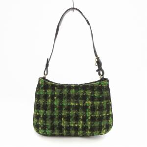 8309 ワンショルダーバッグ ツイード モヘヤ混 アルパカ混 緑系 /UO