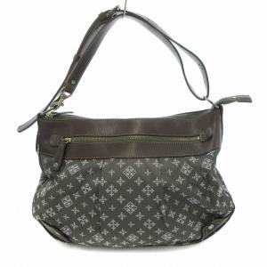ショルダーバッグ 肩がけ モノグラム ロゴ 総柄 グレー /JS