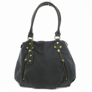 トートバッグ ロゴチャーム レザーハンドル チャコールグレー /JS