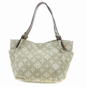 russet トートバッグ キャンバス モノグラム 総柄 ロゴ ベージュ /JS