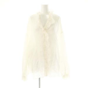 24AW リネンワッシャーフリルシャツ 長袖 フリンジ オフホワイト /DO OS
