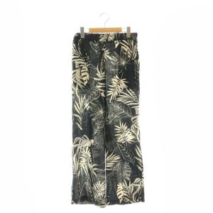 botany pt  パンツ ワイドストレート 総柄 黒 アイボリー /MI OS