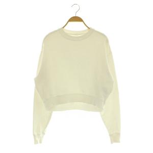 24SS DROP スウェット トレーナー 長袖 クロップド コットン ホワイト /MY OS