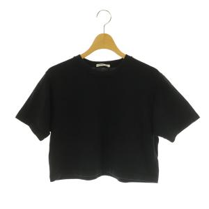 23SS Cropped Tシャツ カットソー 半袖 ショート丈 コットン ブラック /MY OS