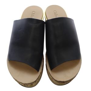 Chloe Camille ウェッジソール サンダル レザー 36 黒 ブラック /SR37