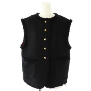 24AW ブークレーファンシークルーネックジレ 36 ブラック