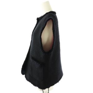 TOMORROWLAND collection 24AW ブークレーファンシークルーネックジレ 36 ブラック