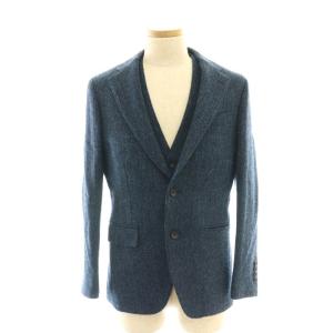 【SUIT SELECT】スーツ上下 A5 ネイビー ウールブレンド2釦ジャケット スーツ セットアップ 上下 パンツ