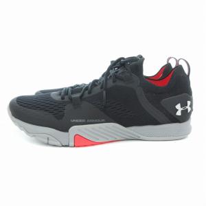 UA TriBase Reign 2 スニーカー シューズ ロゴ メッシュ 26.5cm 黒 ブラック