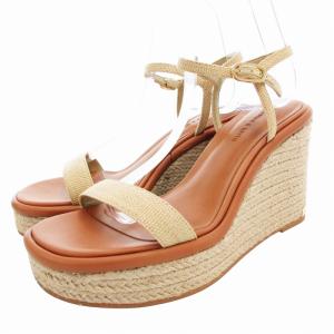 エスパドリーユウェッジサンダル 厚底 アンクルストラップ 37 ベージュ /GV SH