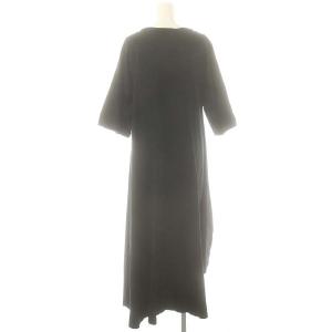 ENFOLD コクーンシルエット半袖ワンピース 36 黒 /MI OS SH