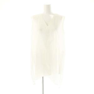 コットンノースリーブサイドスリットブラウス チュニック丈 38 白 /MI OS SH