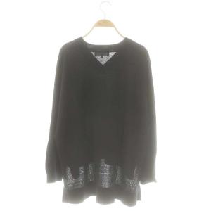 ENFOLD シルクコットン VネックワイドPO ニット カットソー 38 紺 /MI OS SH