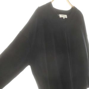 ENFOLD シルクコットン VネックワイドPO ニット カットソー 38 紺 /MI OS SH