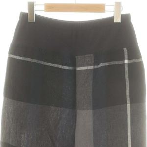 BEARDSLEY リネンビッグチェックウエストリブパンツ ワイド 1 紺 /MI OS SH