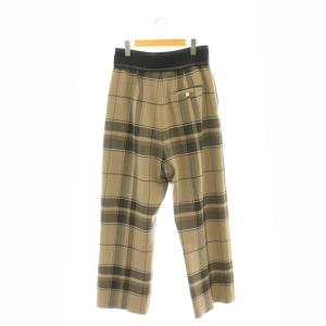 CELINE チェックワイドパンツ 36 ベージュ