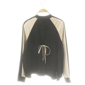 STUDIOUS バックレースアップスカジャン ブルゾン F 黒 ベージュ /MI OS SH