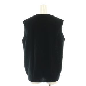 Plage Italian Yarn クルーネックノースリーブ ベスト ニット ブラック /HK OS