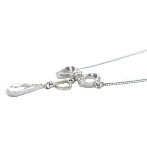 Dior ネックレス ペンダント リボンモチーフ ラインストーン シルバー色 /YO2