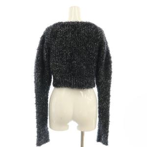 SNIDEL ファーライクカーデプルオーバー カーディガン ニット ショート丈 F 紺 ネイビー /AT OS