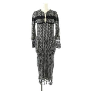 Rib Jacquard Pedicel Knit Dress ワンピース 1 ブラック