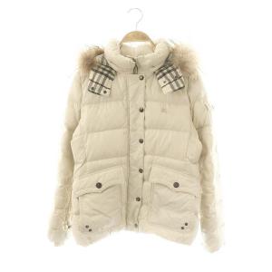 ラクーンファー ダウンジャケット フード 40 アイボリー /MI OS