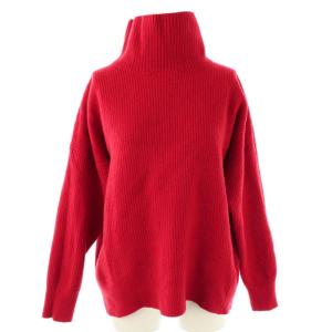 タートルネック リブニット セーター 長袖 38 レッド /HK OS