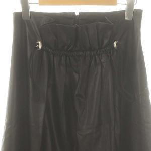 DOUBLE STANDARD CLOTHING フェイクレザースカート フレアスカート ロング F ブラック /ES OS