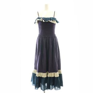 ティアード キャミワンピース ロング IT40 パープル /HK OS