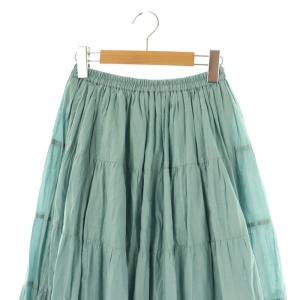 MARIHA 草原虹のスカート ティアードスカート ギャザー フレア ロング スモークブルー /ES OS