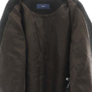 SHIPS GIOLICA ツイード ジャケット ノーカラー 36 黒 ブラック /AT OS