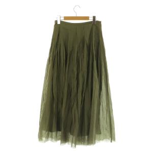 DRESSTERIOR フレアスカート ロング ピンタック 38 カーキ /MY OS