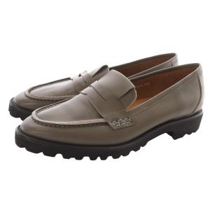 厚底 ローファー レザー 23.5cm グレージュ /SR16