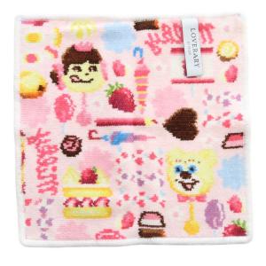 FEILER ラブラリー ペコちゃん ハンカチ ピンク /SR10