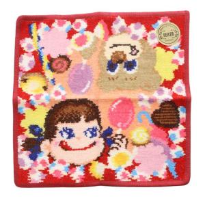 ラブラリー ペコちゃん ハンカチ 赤 レッド ピンク /SR8